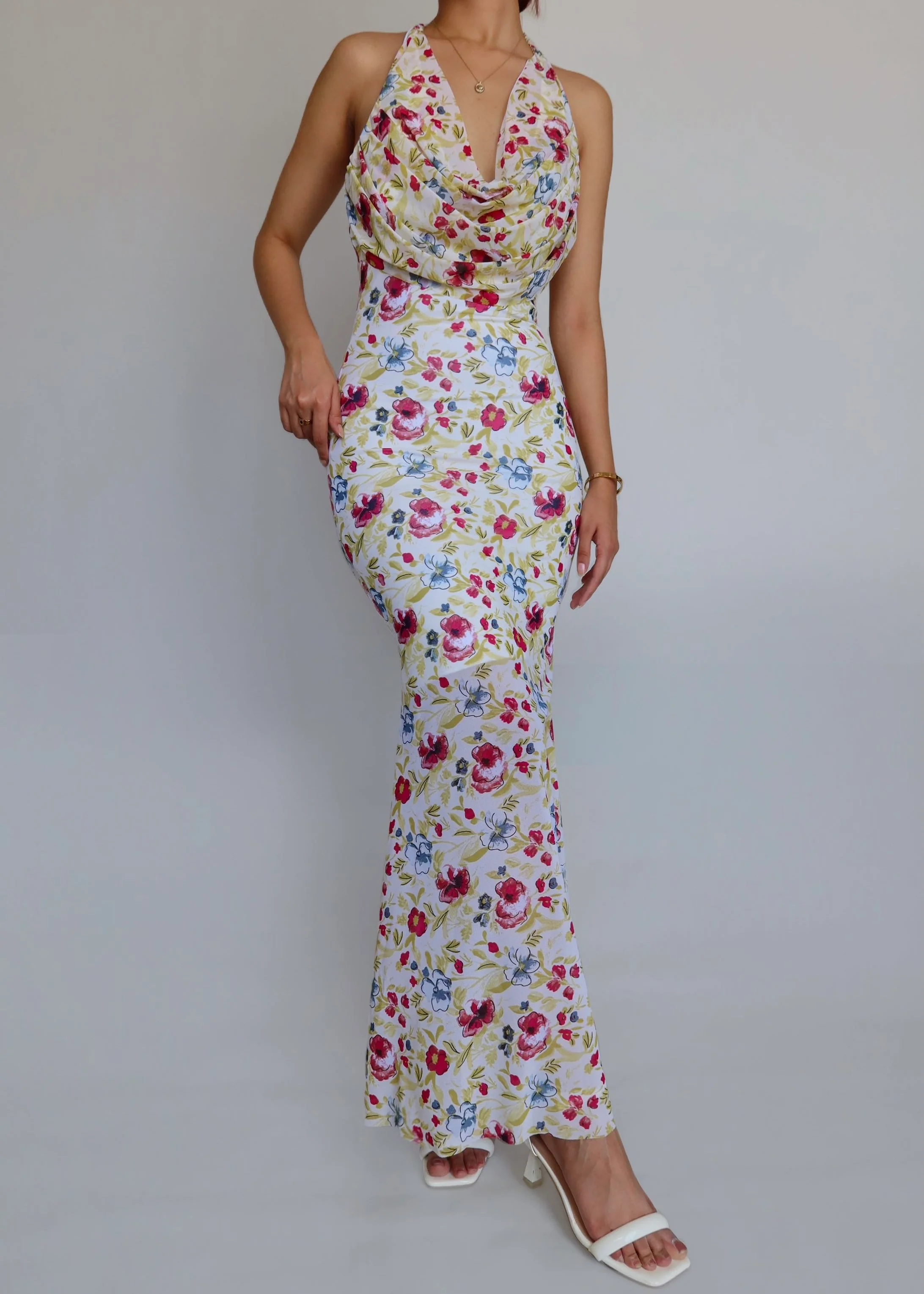 Blossom Cowl Neck Long Dress - Image 6