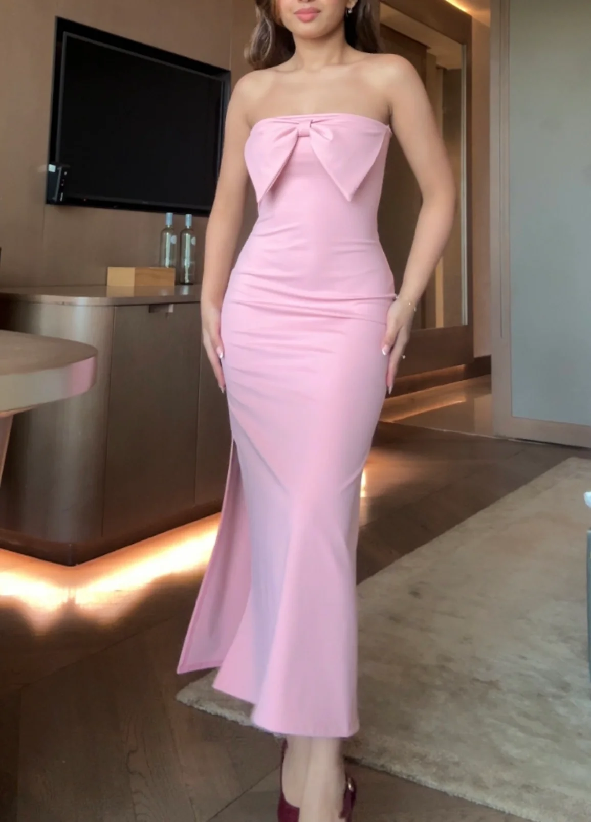 Brietta Bow Slit Dress - Image 4