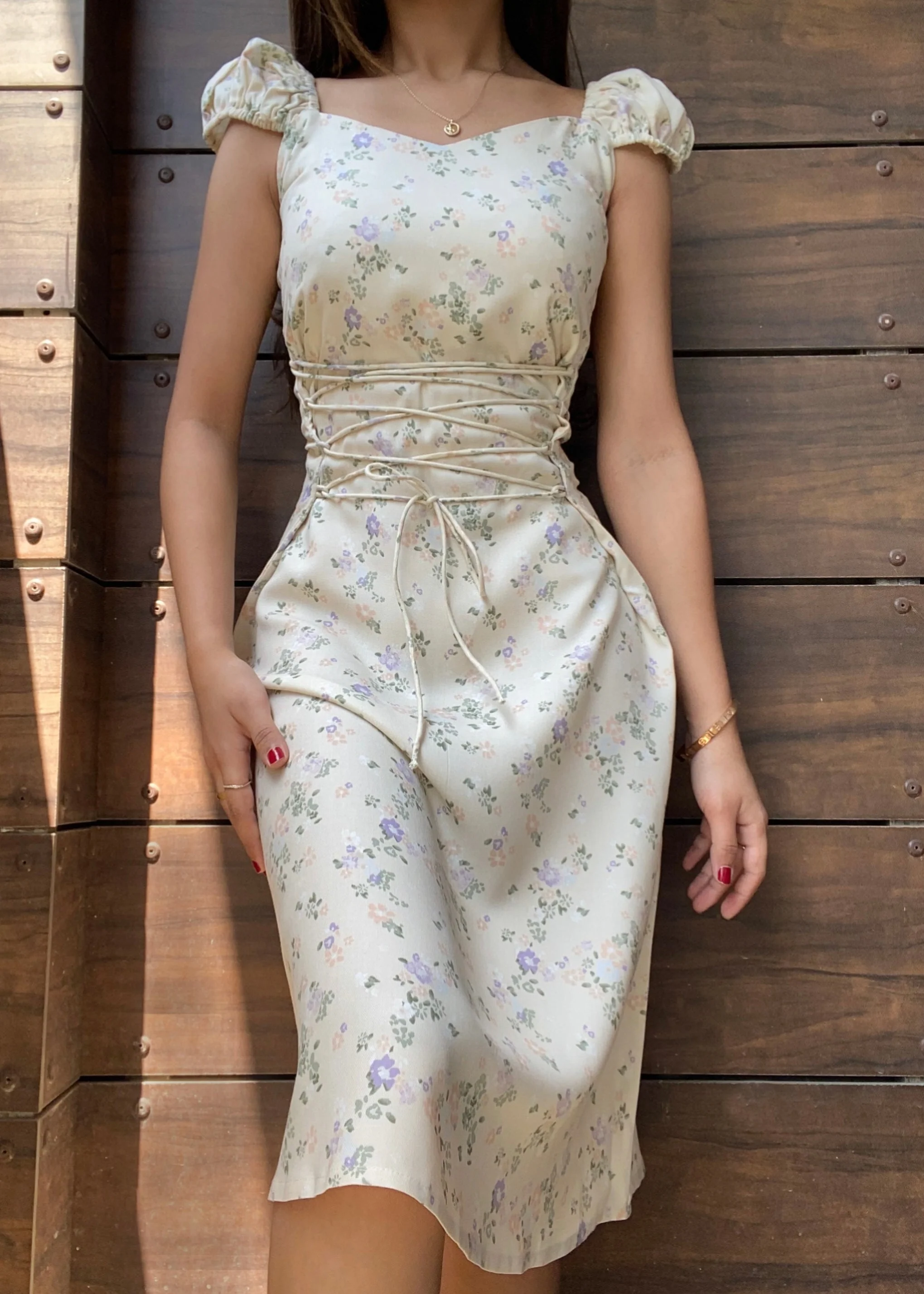 Darla Lace-Up Dress - Image 3
