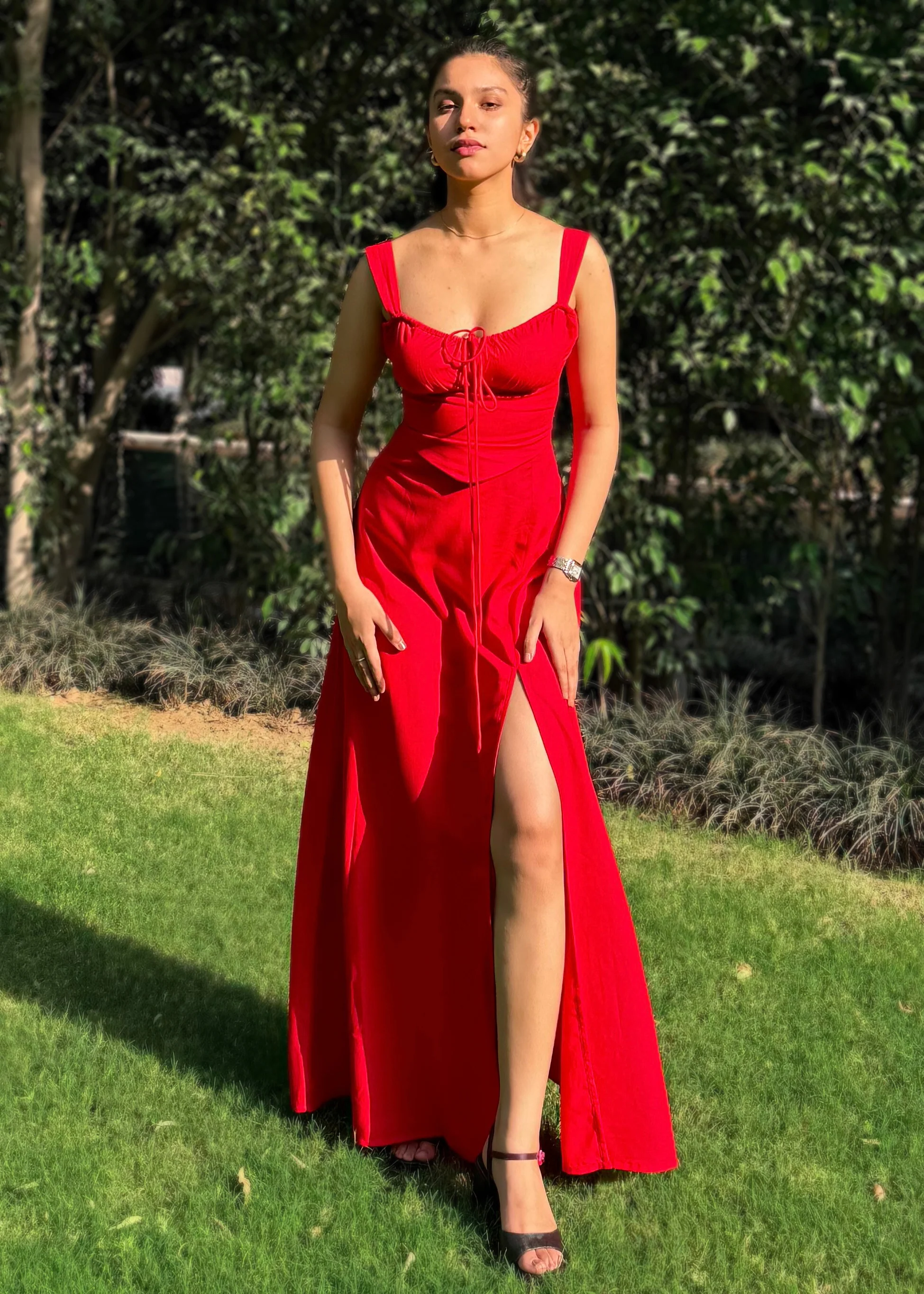 Crimson Bustier Dress - Image 5