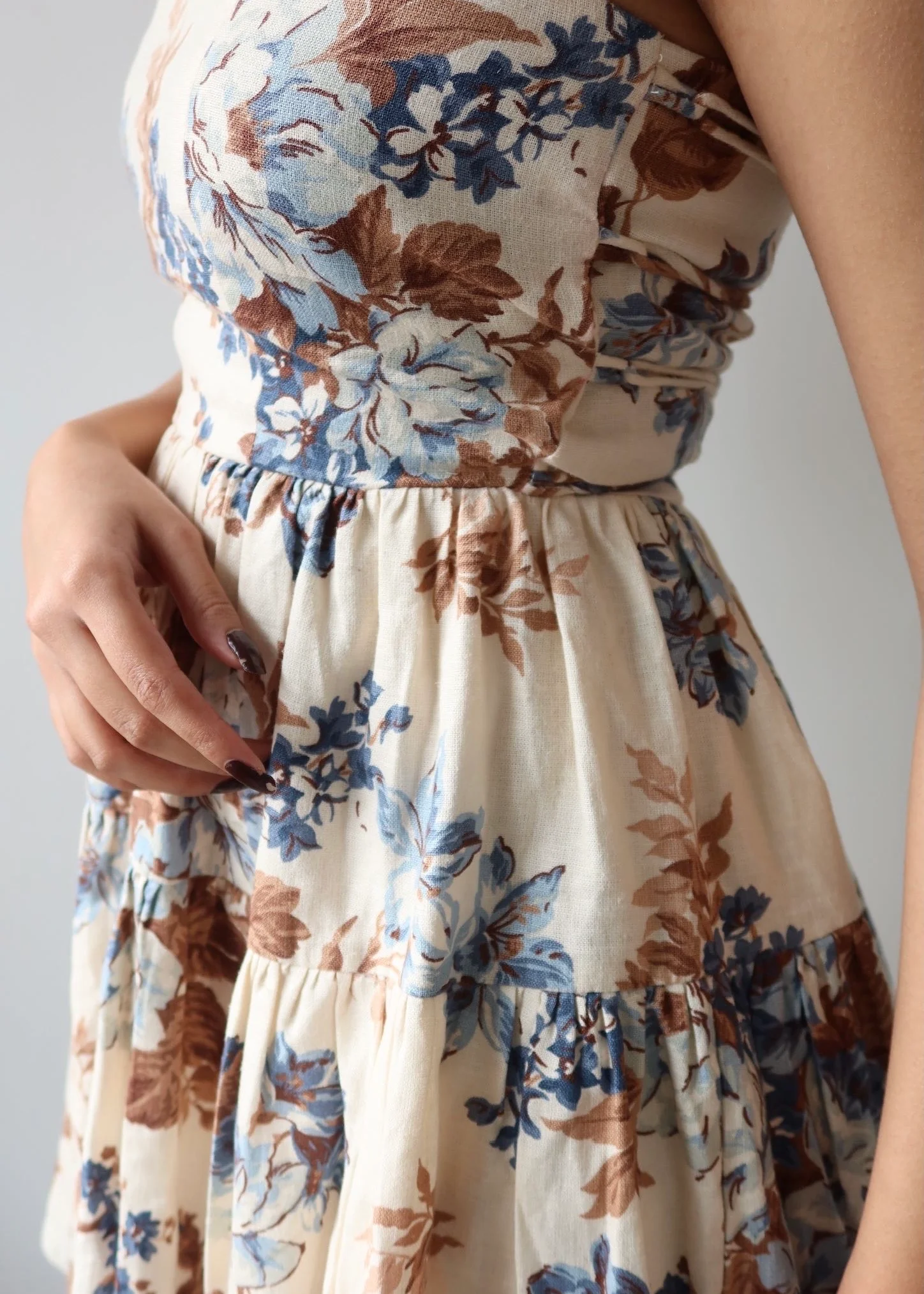 Vintage Floro Lace Up Dress - Image 3