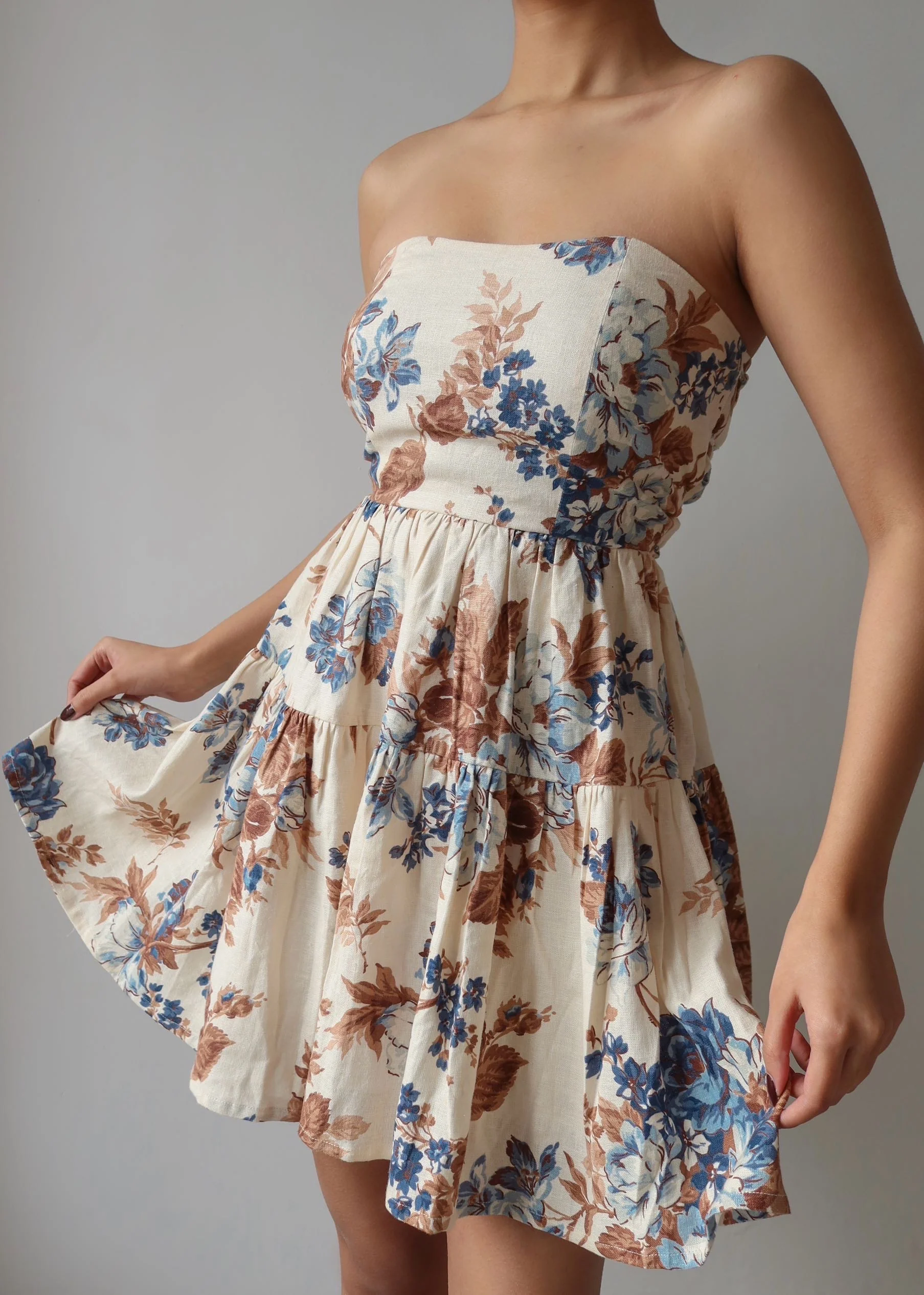 Vintage Floro Lace Up Dress - Image 4