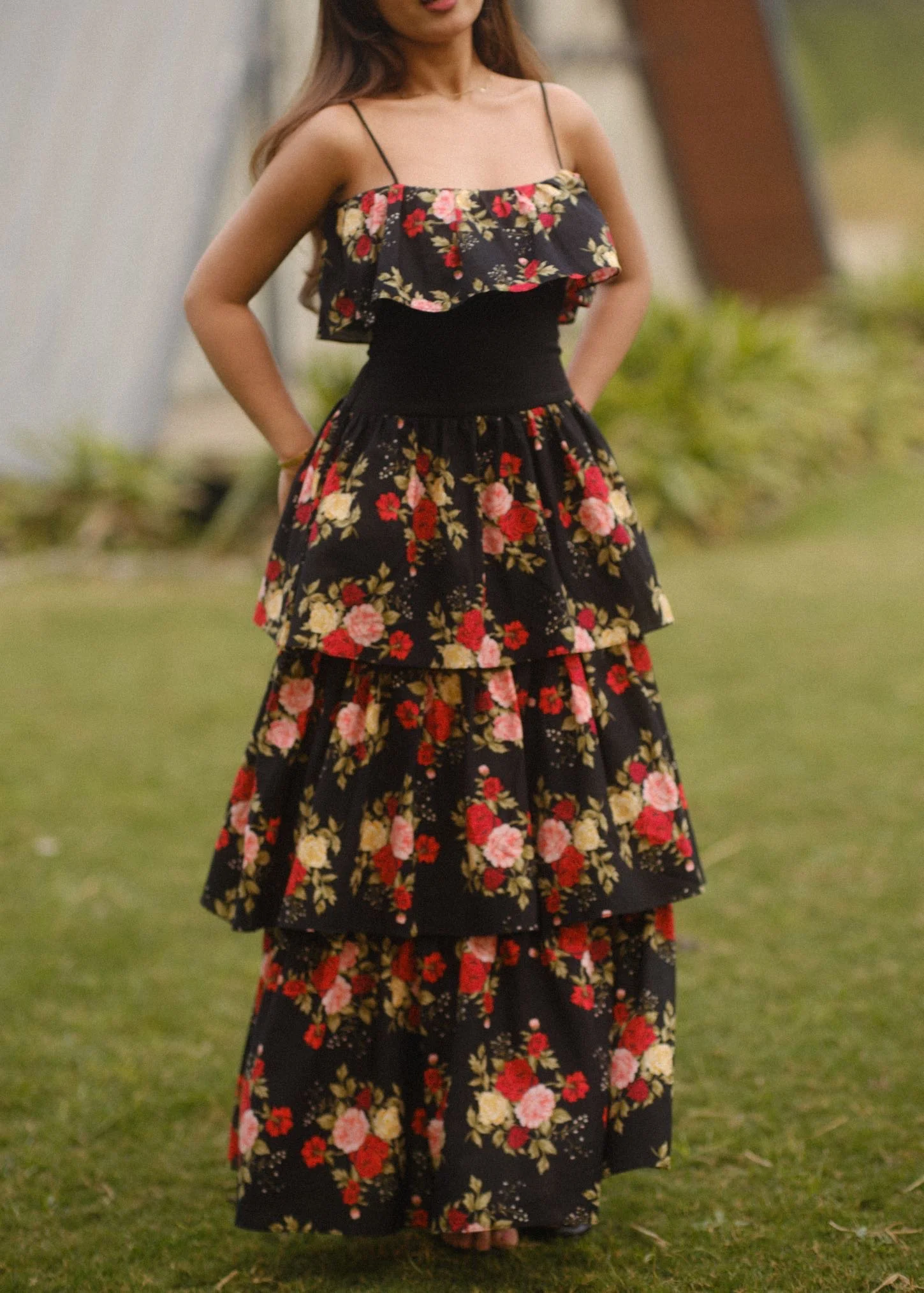 Midnight Rose Ruffle Dress - Image 5
