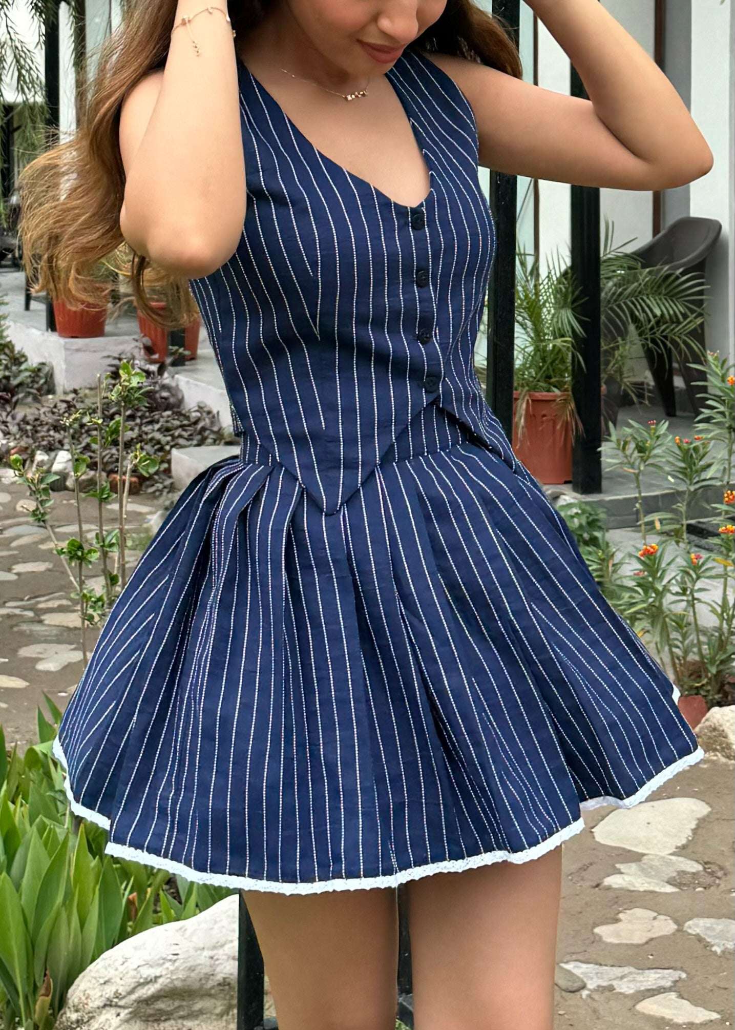 Pinstripe Waistcoat & Skirt Set - Image 5