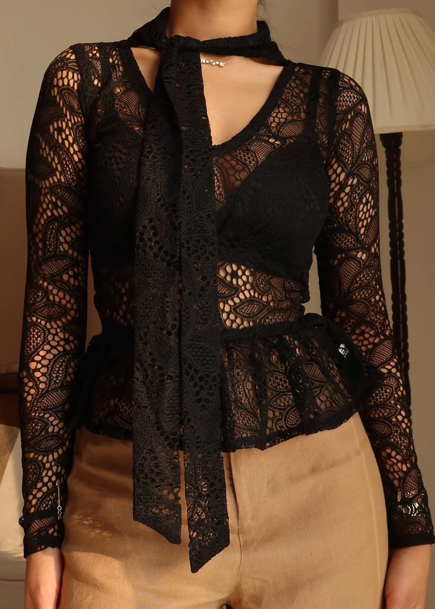 Raven Lace Net Top - Image 4