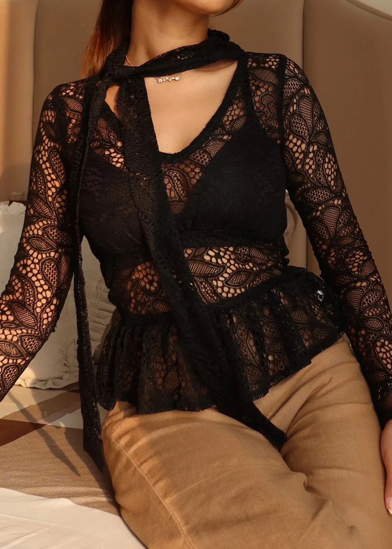Raven Lace Net Top - Image 5
