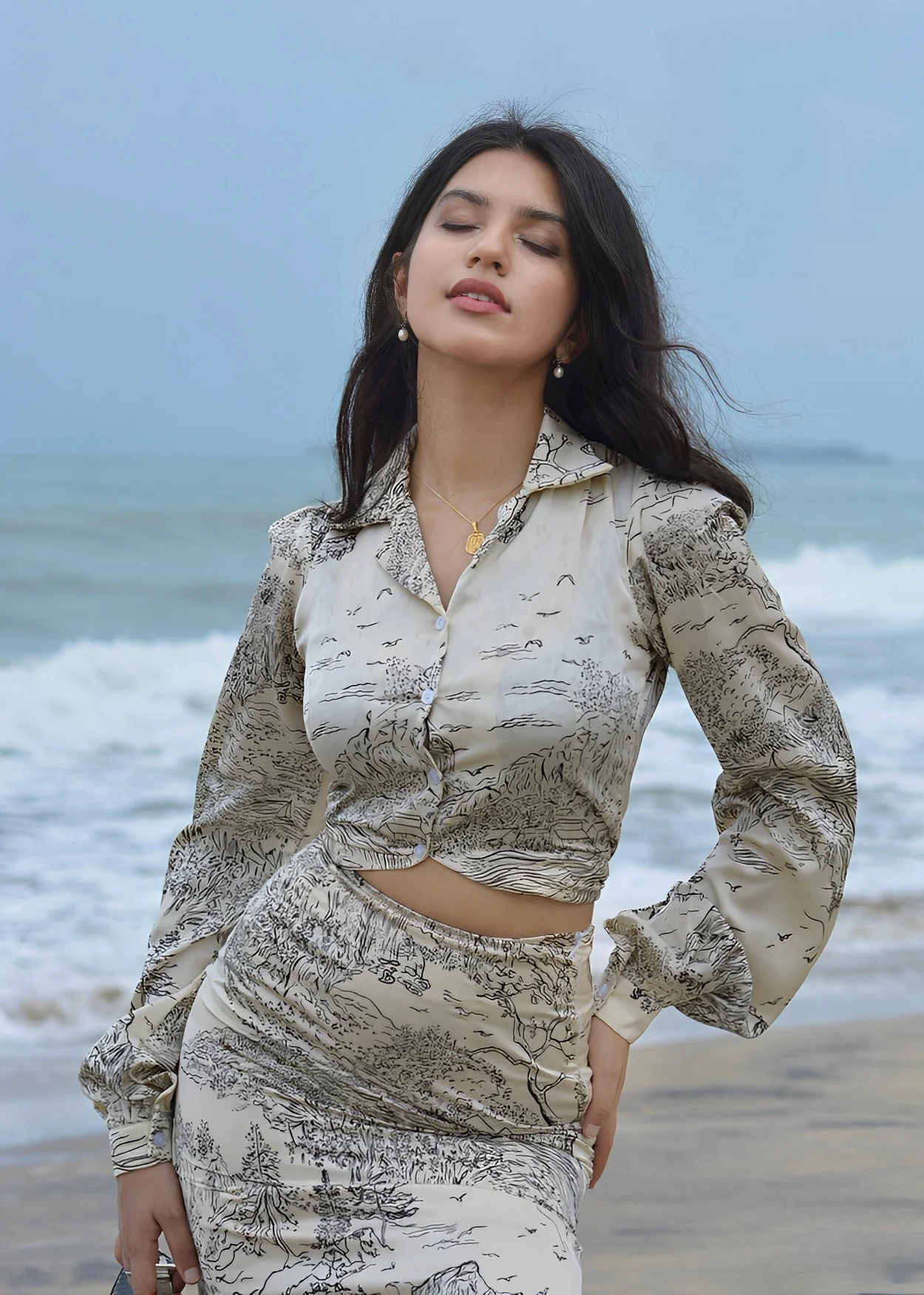 Satin Printed Shirt - Image 3