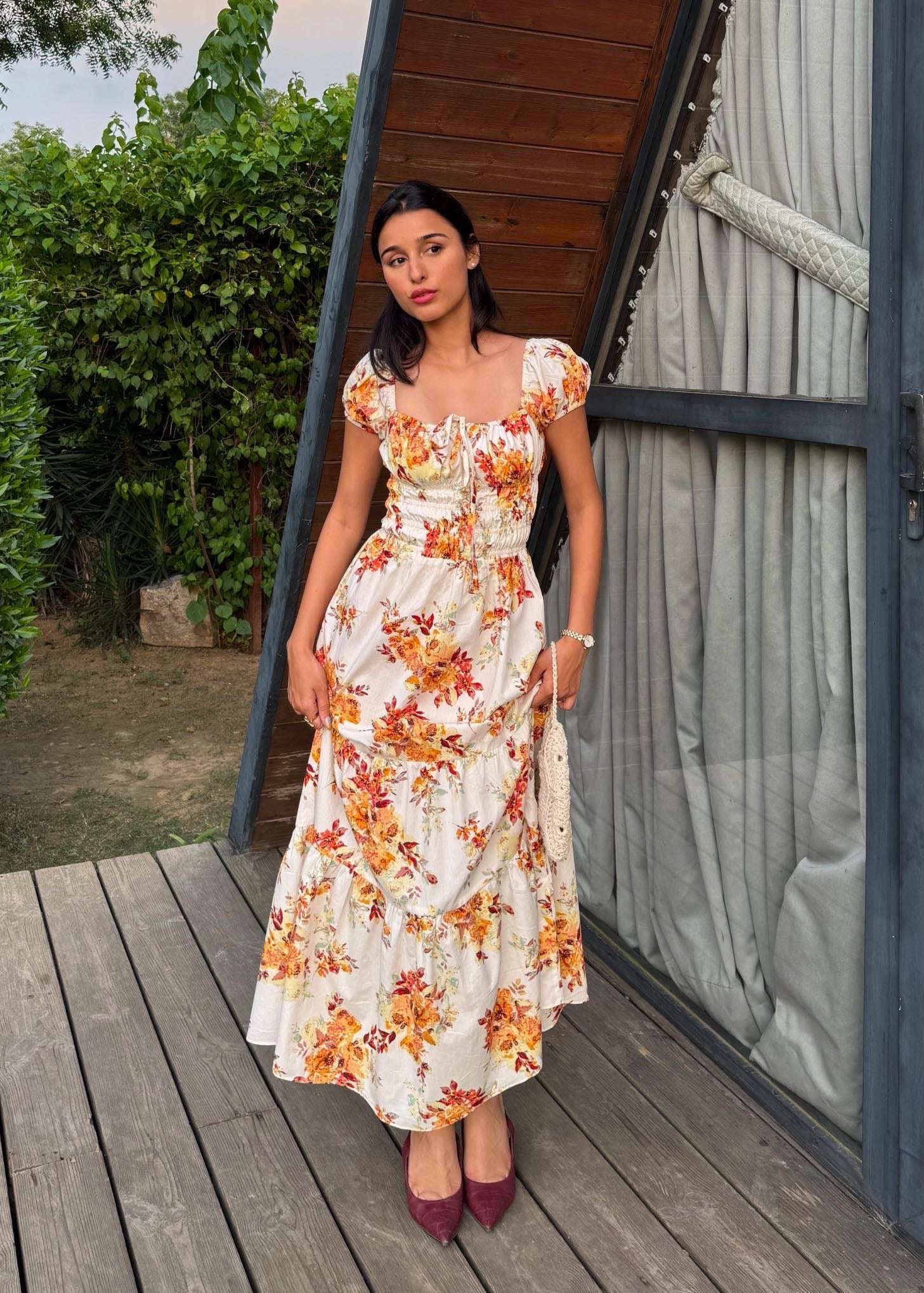 Sunset Petals Midi Dress - Image 3
