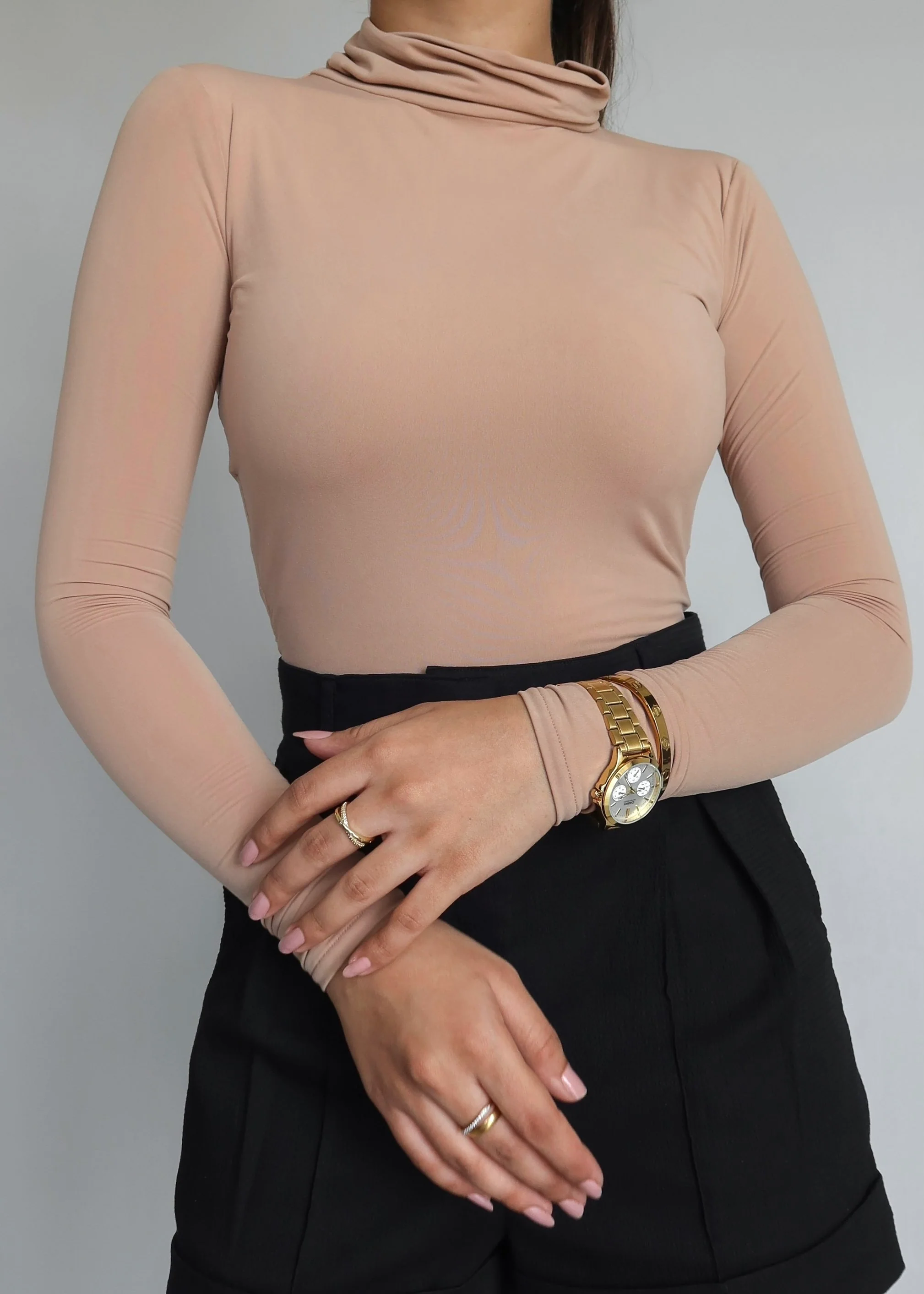 Turtle Neck Full Sleeves Top - Image 4